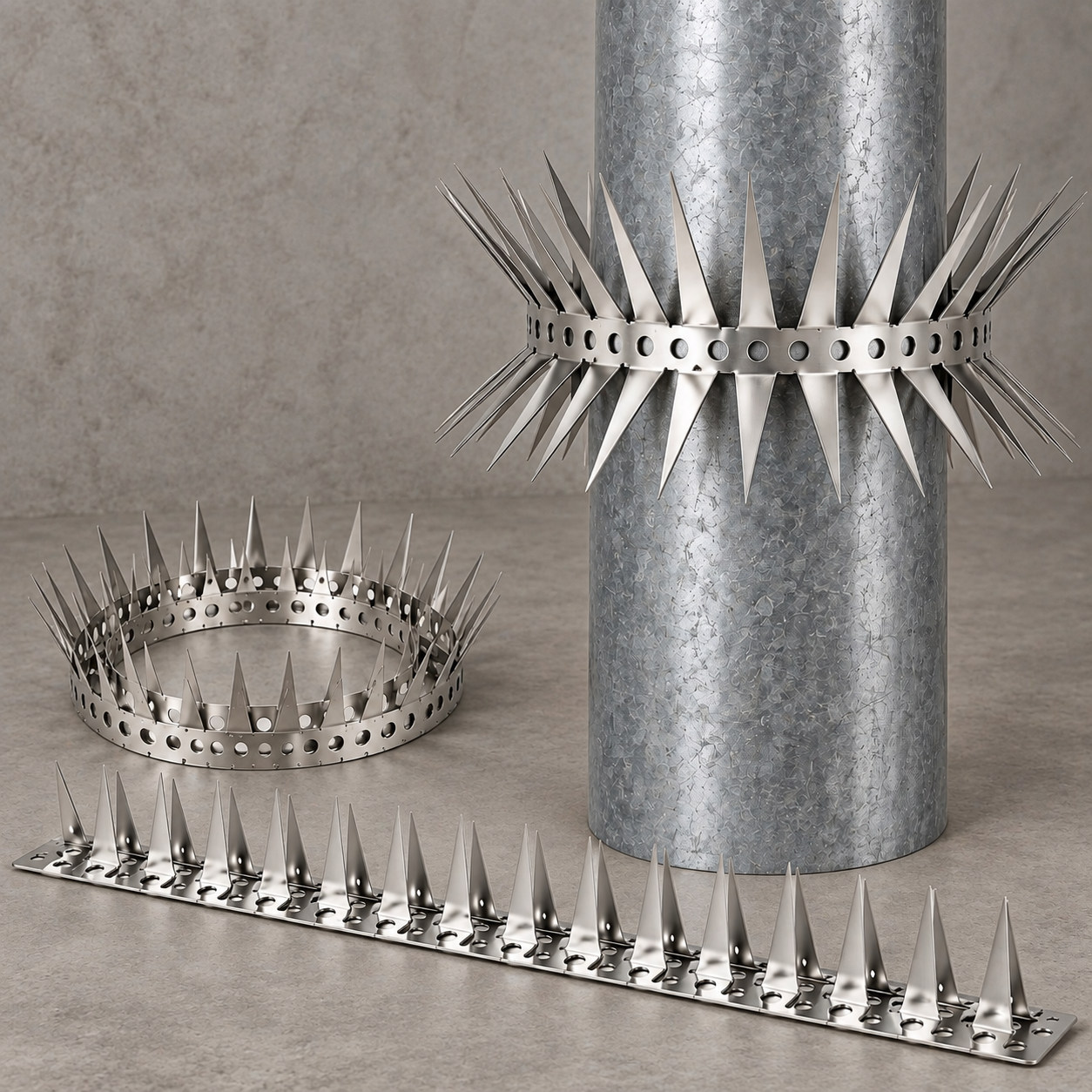 AI-generated illustrative product image of rat climbing spikes